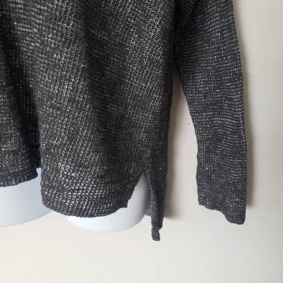 Eileen Fisher Women's Large Charcoal Grey Long Sleeve Hooded Sweatshirt Top - Picture 2 of 8